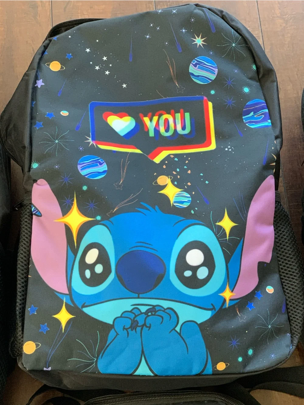 Stitch Space Backpack, Lunch Bag & Pencil Case - Black, Blue, Pink